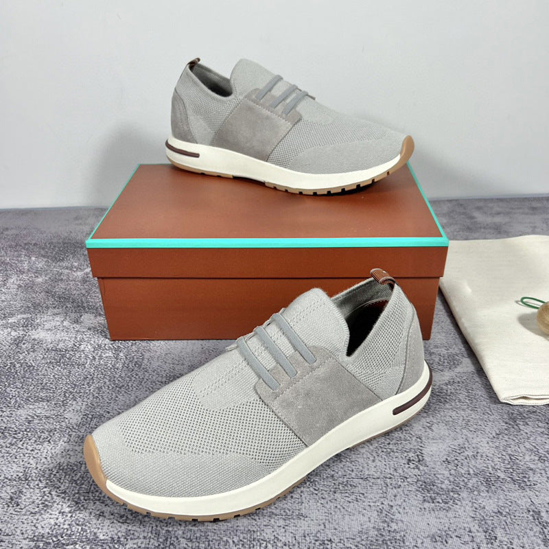 Damen Bequeme Slip-On Sneakers mit elastischer Strickoberfläche und dämpfender Sohle R&B