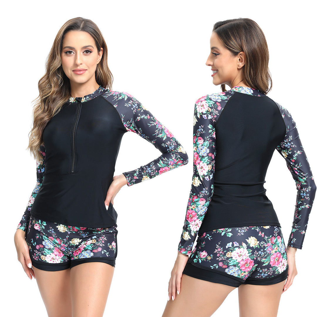 Damen UV-schutz Sportanzug mit Blumenmuster R&B
