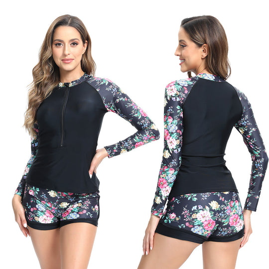 Damen UV-schutz Sportanzug mit Blumenmuster R&B
