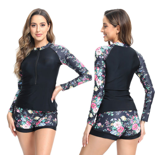 Damen UV-schutz Sportanzug mit Blumenmuster R&B