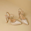 Damen elegante Absatzsandalen mit dekorativen Nieten