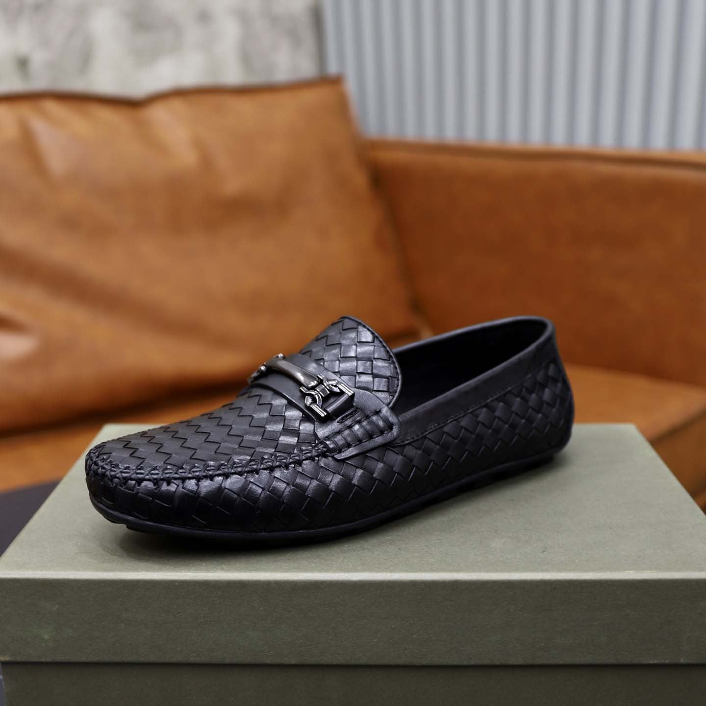 Damen Mokassins aus geflochtenem Leder R&B