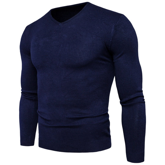 Herren feiner V-Ausschnitt Pullover aus hochwertiger Baumwolle R&B