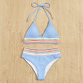 Damen Triangel-Bikini mit buntem Wellenmuster