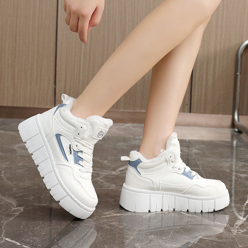 Damen modische High-Top Sneakers mit kuscheligem Innenfutter und sportlichem Design R&B