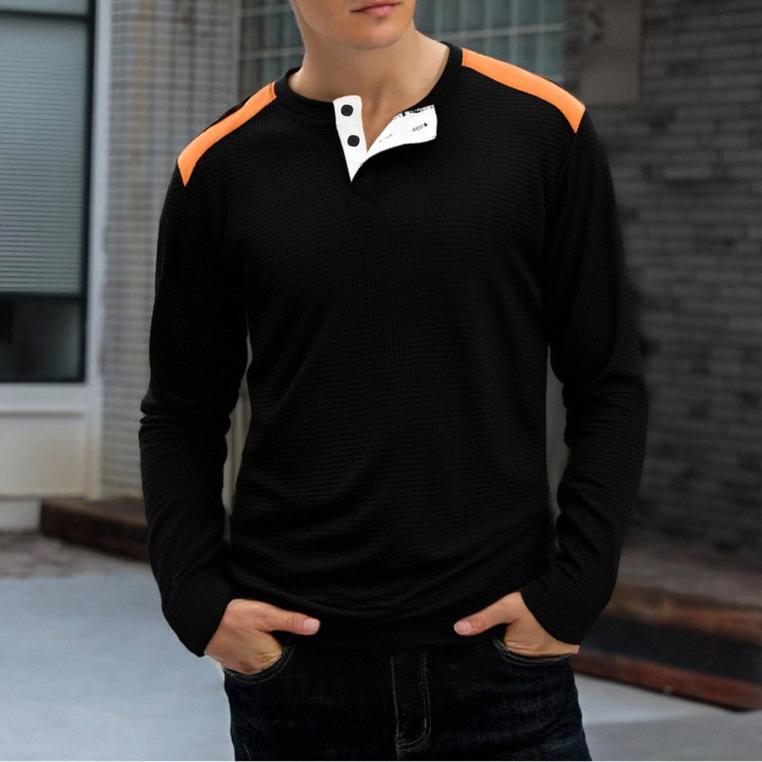 Herren Langarmshirt mit einzigartigem Strukturdesign R&B