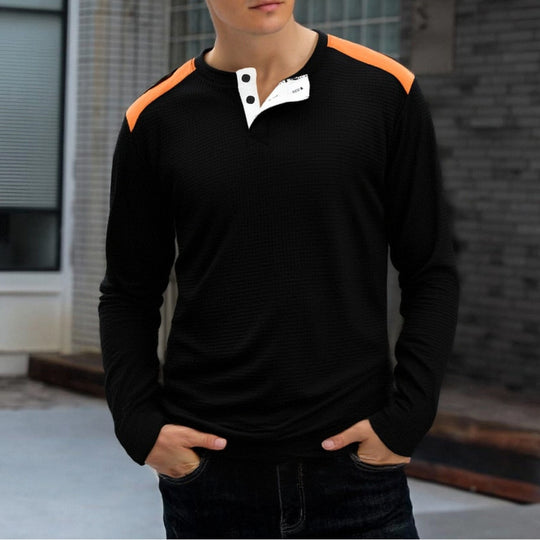 Herren Langarmshirt mit einzigartigem Strukturdesign R&B