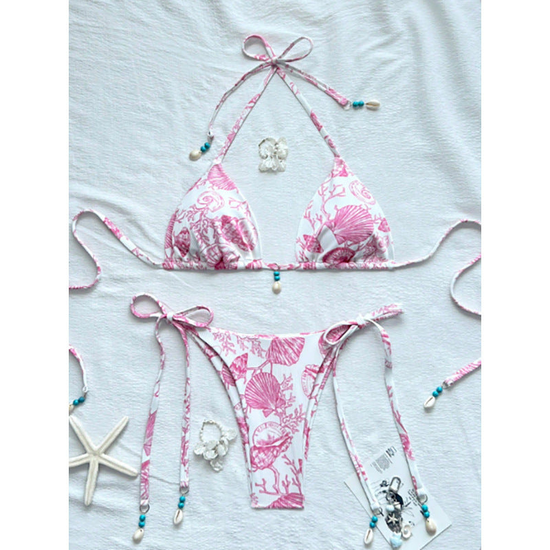 Damen Triangel-Bikini mit verspielten Muschel-Akzenten R&B