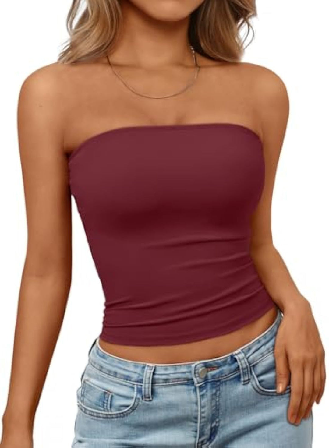 Damen Bandeau-Oberteil aus elastischem Material mit figurbetontem Schnitt R&B