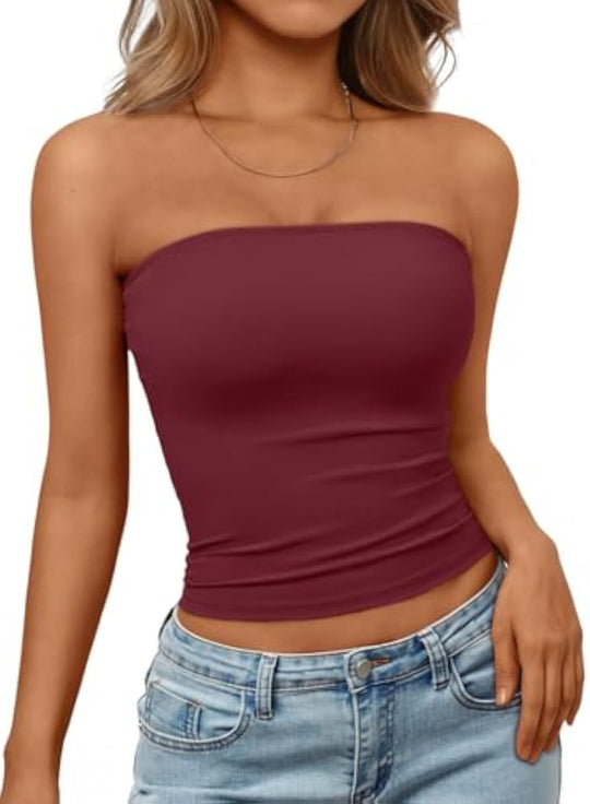 Damen Bandeau-Oberteil aus elastischem Material mit figurbetontem Schnitt R&B