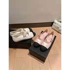 Damen Ballerinas mit doppeltem Riemen und eleganter Schnallenverzierung