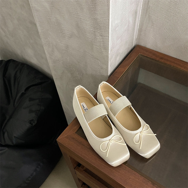 Damen Mary Jane Ballerinas mit elegantem Riemchen und verspieltem Schleifen-Detail R&B