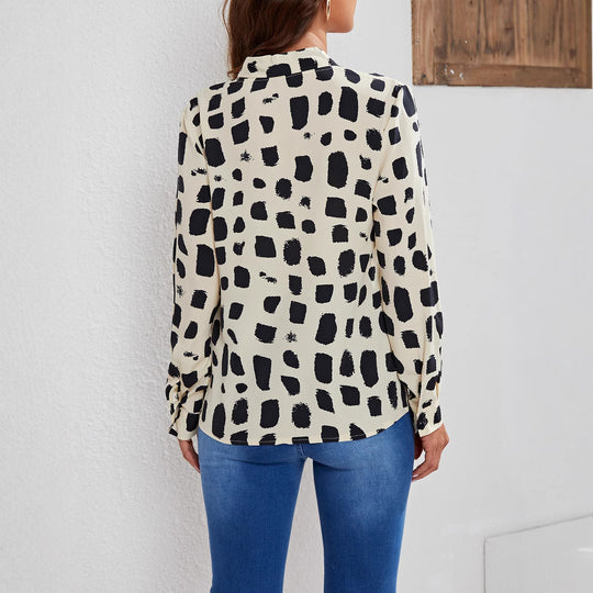 Damen Trendige Bluse mit künstlerischem Muster R&B