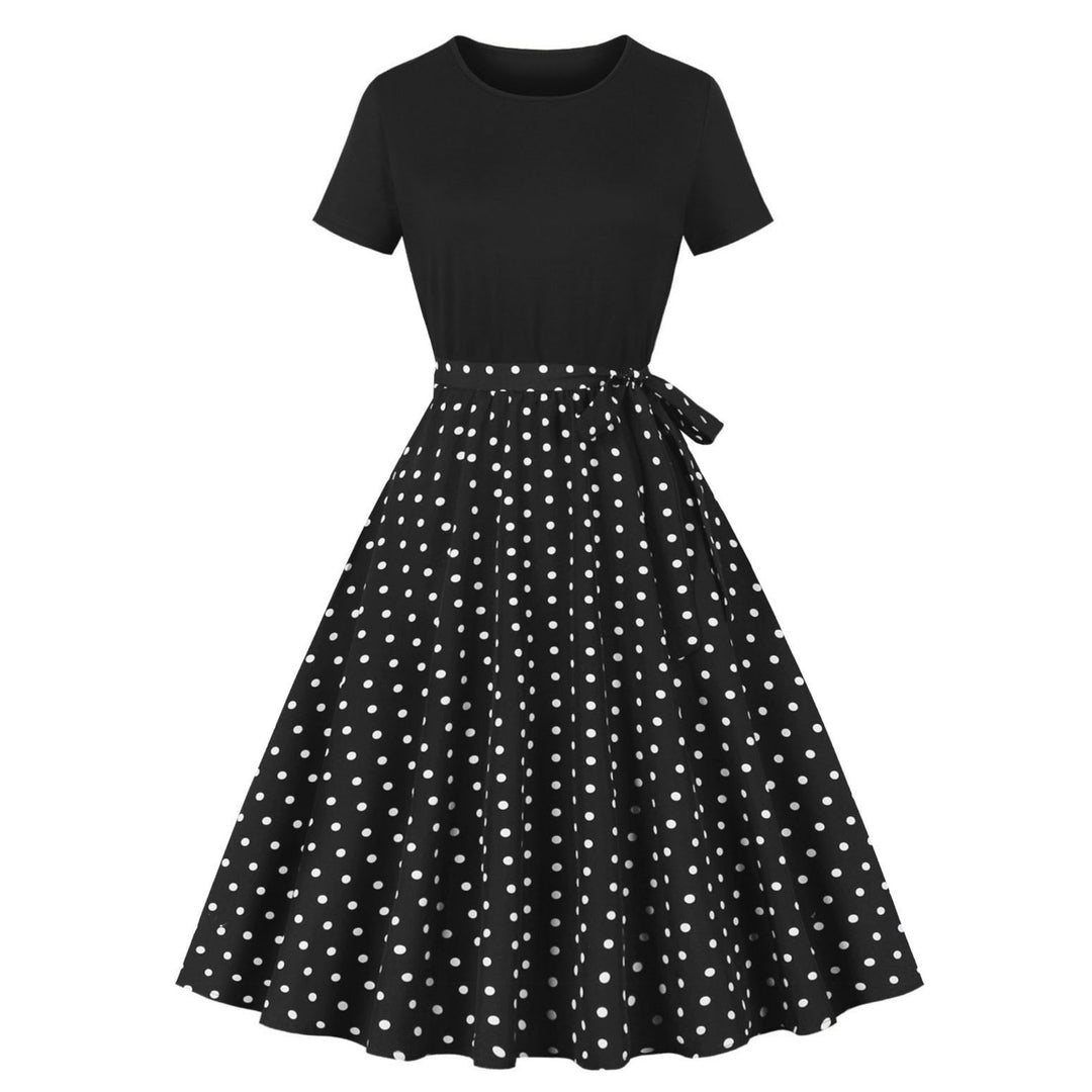 Damen Elegantes Spitzen-Kleid mit kontrastierendem Oberteil und fließendem Rock R&B