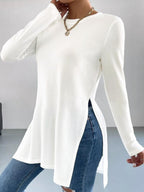 Damen Longsleeve Tunika mit seitlichen Schlitzdetails R&B