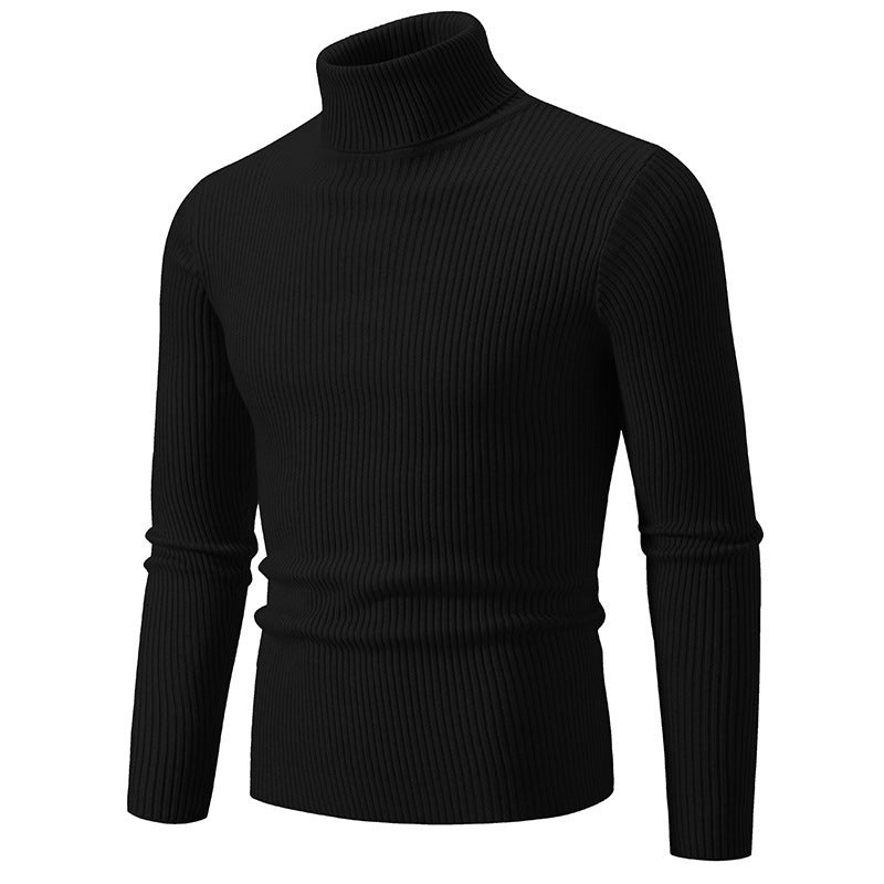 Herren Rollkragenpullover aus fein geripptem Material R&B