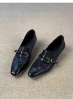 Damen elegante Loafers mit modischer Schnallenverzierung