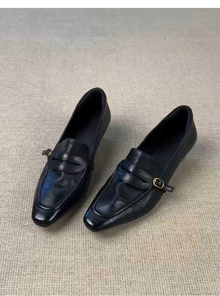 Damen elegante Loafers mit modischer Schnallenverzierung