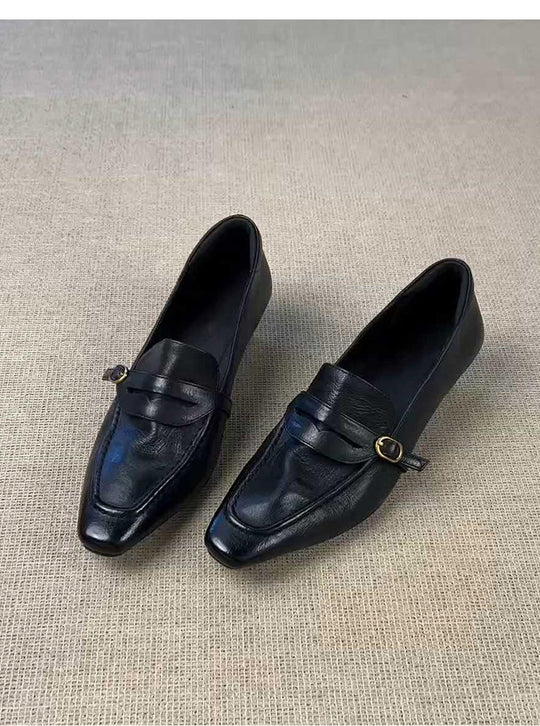 Damen elegante Loafers mit modischer Schnallenverzierung R&B