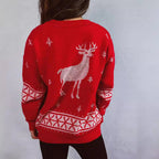 Damen Weihnachts-Pullover mit festlichem Rentier-Motiv und weichem Strick R&B