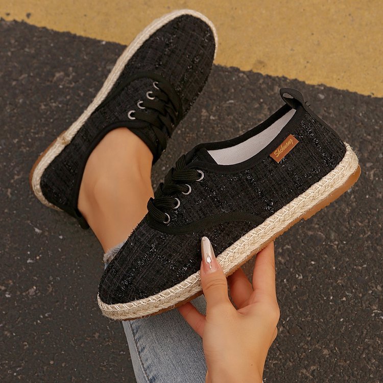 Damen bequeme Slip-Ons mit jute Details R&B
