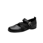 Damen Komfortable Ballerinas mit elastischen Kreuzriemen