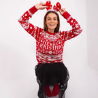 Damen Weihnachts-Pullover mit festlichem Motiv und kuscheligem Strick R&B