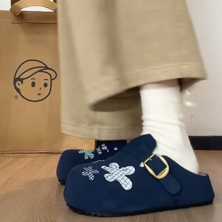 Damen Clogs mit stilvollem Schnallenverschluss und verspielten Applikationen R&B