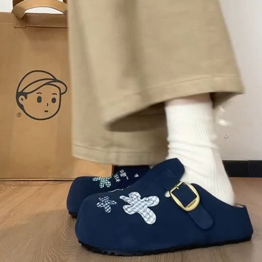 Damen Clogs mit stilvollem Schnallenverschluss und verspielten Applikationen R&B