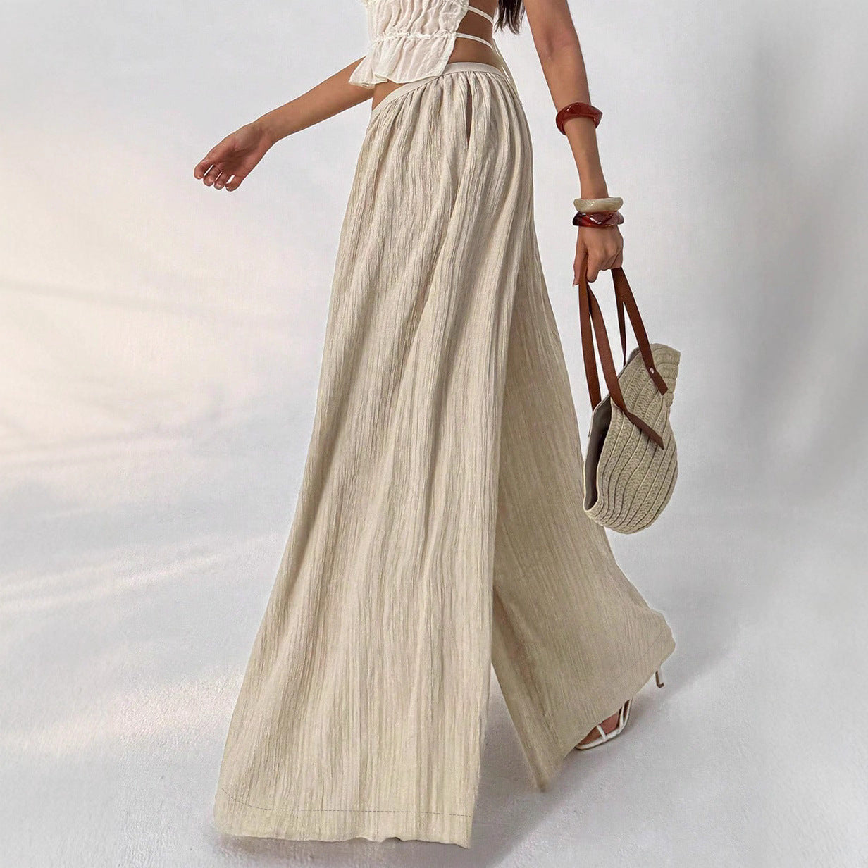 Damen Weite plissierte Sommerhose R&B