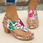 Damen Blumengestaltete Wedge-Sandaletten R&B