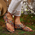 Damen modische Sandalen mit floralem Muster und komfortablem Fußbett R&B