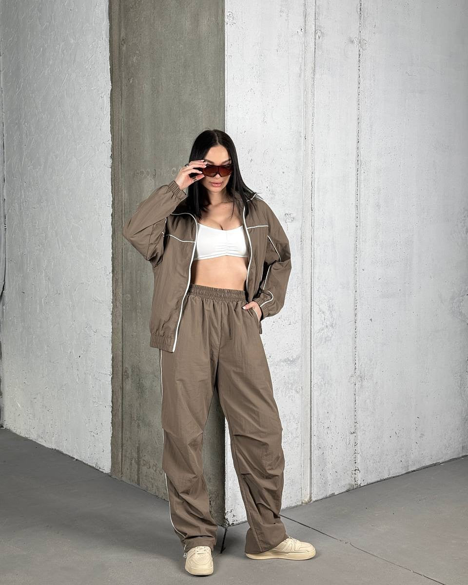 Damen sportliches Freizeit-Set mit atmungsaktiven Stoffen und elastischem Bund R&B