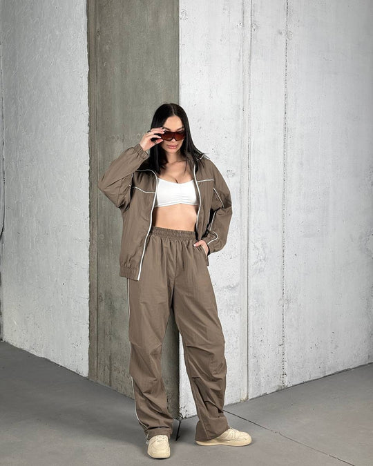 Damen sportliches Freizeit-Set mit atmungsaktiven Stoffen und elastischem Bund R&B