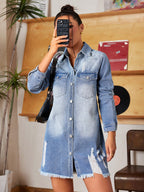 R&B | Zerrissene Jeansjacke für Frauen - Stylisch und Lässig