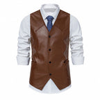 Herren elegante Kunstlederweste