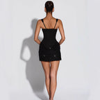 Damen Glamouröses Partykleid mit Pailletten und Raffung R&B