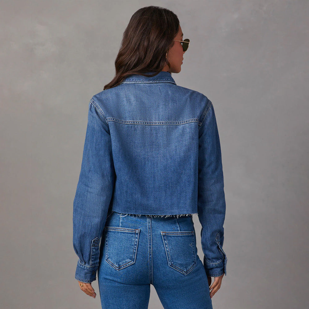 Damen Trendige Kurzjeansjacke R&B