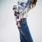 Damen Bluse mit floralem Druck und edler Knopfleiste R&B