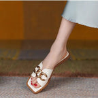 Damen Elegante Slipper mit modischem Kettendetail und bequemem Fußbett R&B