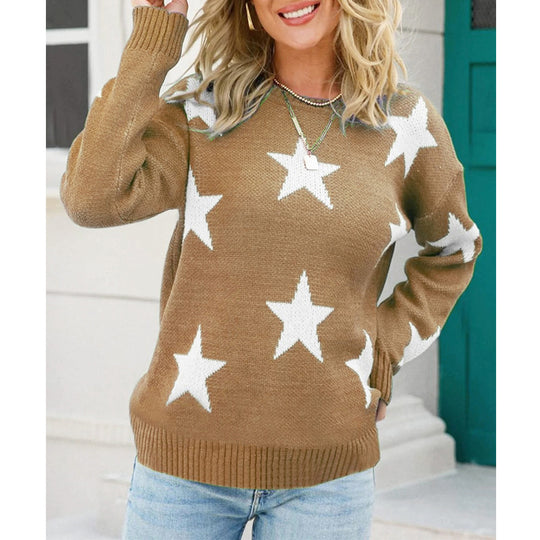 Damen Modischer Pullover mit Sternenmuster R&B