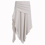 Damen asymmetrischer Wickelrock mit elegantem Faltenwurf R&B