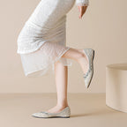 Damen Ballerinas mit funkelnder Strass- und Perlenverzierung