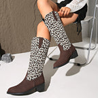 Damen Stiefel mit trendigem Punktmuster und robustem Blockabsatz R&B