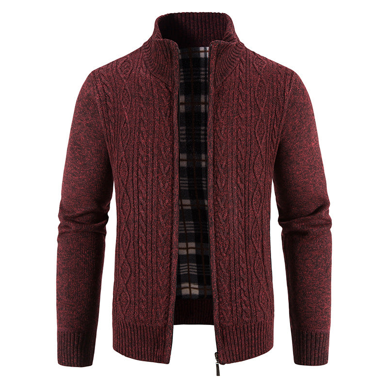 Herren Strickjacke mit hochschließendem Kragen und strukturiertem Design R&B