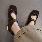 Damen Halbschuhe mit dekorativem Riemen und ergonomischer Sohle R&B
