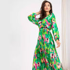 Damen Plisseekleid mit Wellenmuster und tailliertem Design R&B
