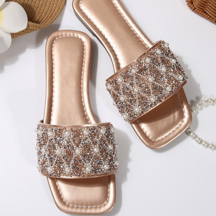Damen Glamouröse Riemchen-Sandalen mit funkelnder Strass-Applikation R&B