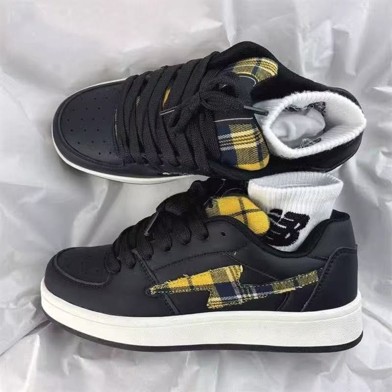 Damen Sneakers im modernen Karo-Design mit bequemer Dämpfung