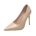 Damen Spitze High Heels mit glänzender Lackoberfläche R&B